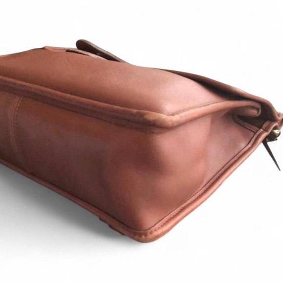 Vintage Authentic Leather Coach Willis Satchel Shoulder Bag #9927 Crossbody Tan - Picture 8 of 16